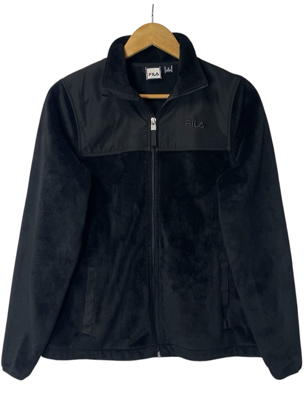 FILA SPORT Women's Black Full-Zip Sherpa Jacket - Picture 4 of 10